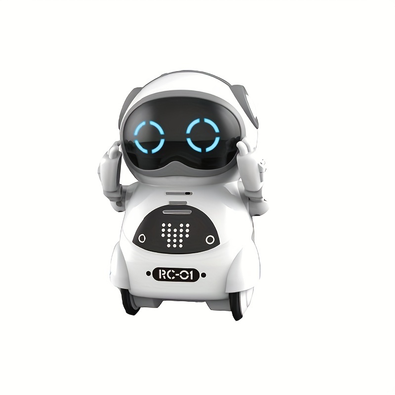 WEECOC Robot jouet intelligent avec capteur de geste pour enfants qui peut  chanter, danser, parler, Noël, cadeau d'anniversaire (Bleu)