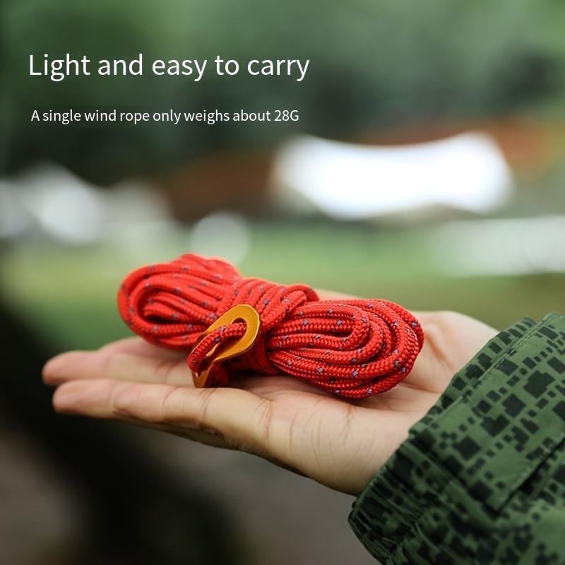 2pcs Outdoor Tent Windproof Rope 4m 13 12ft Long Camping Accessories 4mm 0  15in Reflective Drawstring Clothesline Thick Canopy Rope Fixed Drawstring  Adjustable, Today's Best Daily Deals