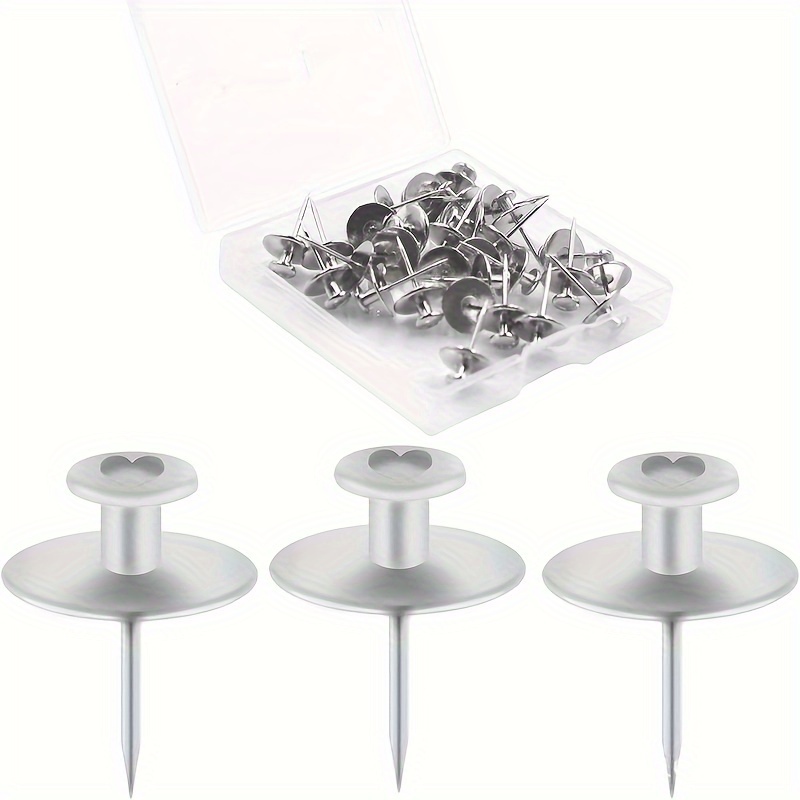 30Pcs Metal Push Pin Hangers Wall Hooks Picture Hanging Pin