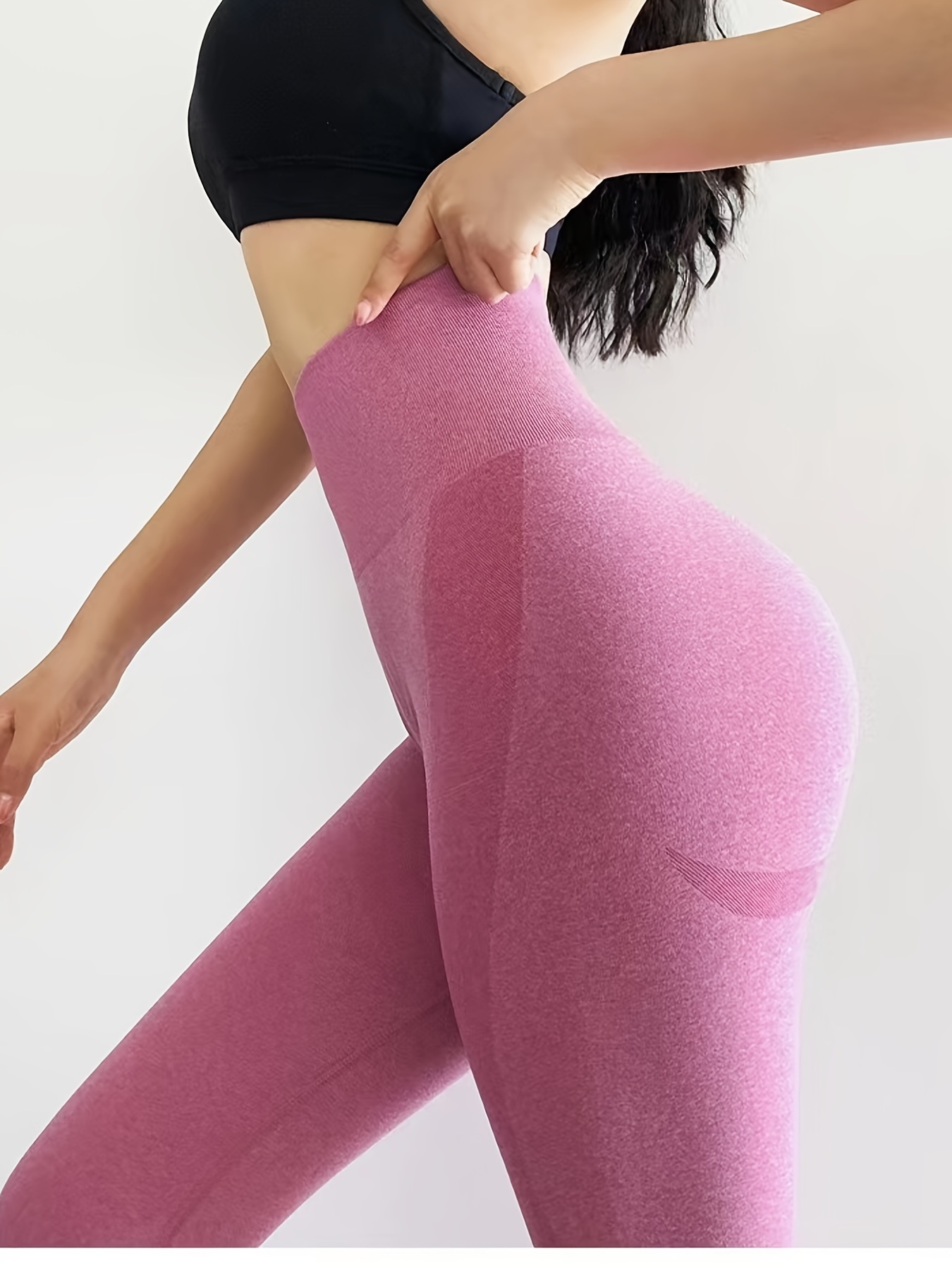 muziwenju PSWK Seamless Leggings For Women High Waist Yoga Pants Sexy Booty  Legging Scrunch Butt Pink Fitness Legging Sports Tights (Color : Khaki  Yellow, Size : L) : : Fashion