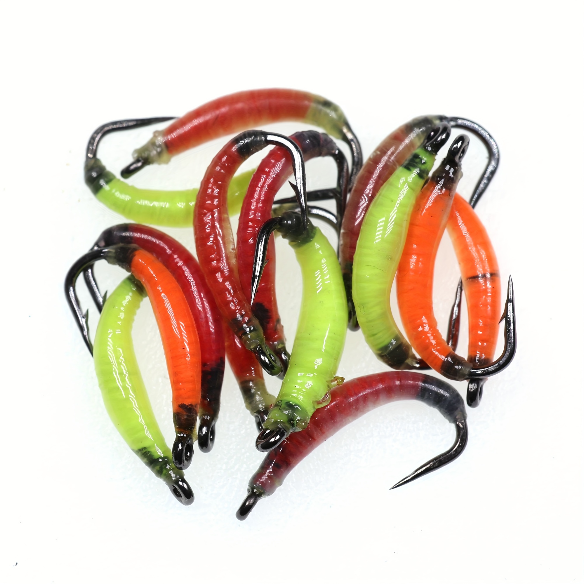5/6pcs Bionic Earth Worm Fly Nymph Bugs For Trout Perch Bluegill Whitefish,  Fly Fishing Lures
