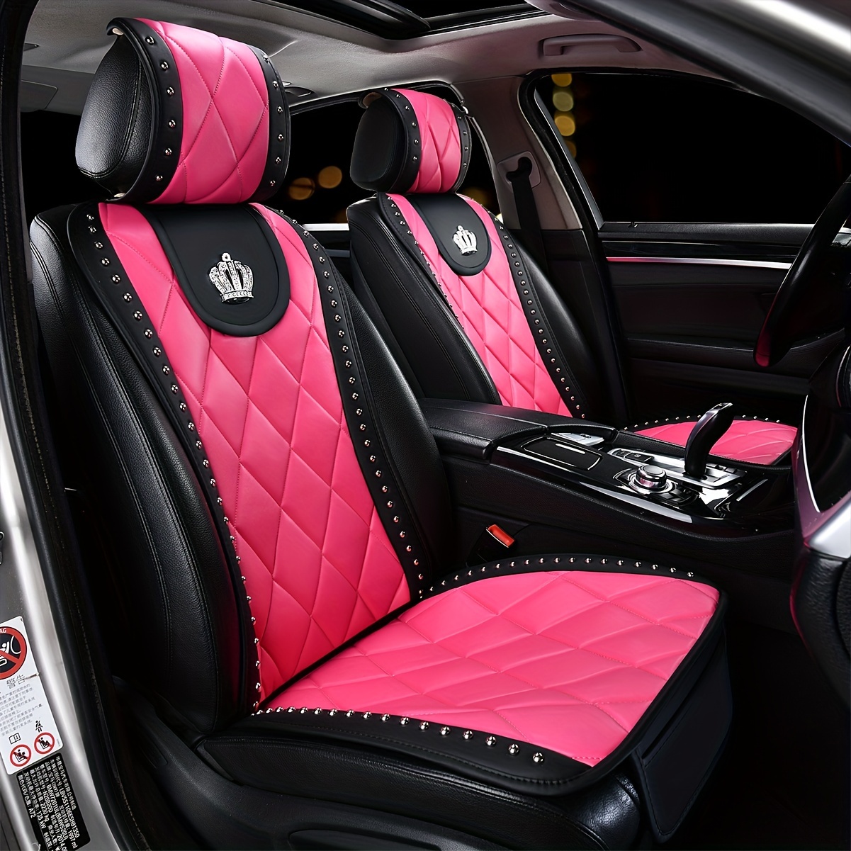  KAPTAS Funda de asiento de automóvil compatible con Seat Ibiza  Leon Tarraco Toledo 5 asientos, cojín de asiento de automóvil  personalizado, cojín de gamuza transpirable (color rosa, tamaño: León) :  Automotriz