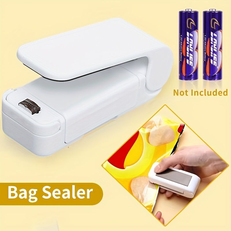 1pc Portable Bag Heat Sealer Plastic Package Storage Bag Snack Sealer Clip Mini Sealing Machine Handy Sticker Seal For Food Snack Gadgets Without Battery 0