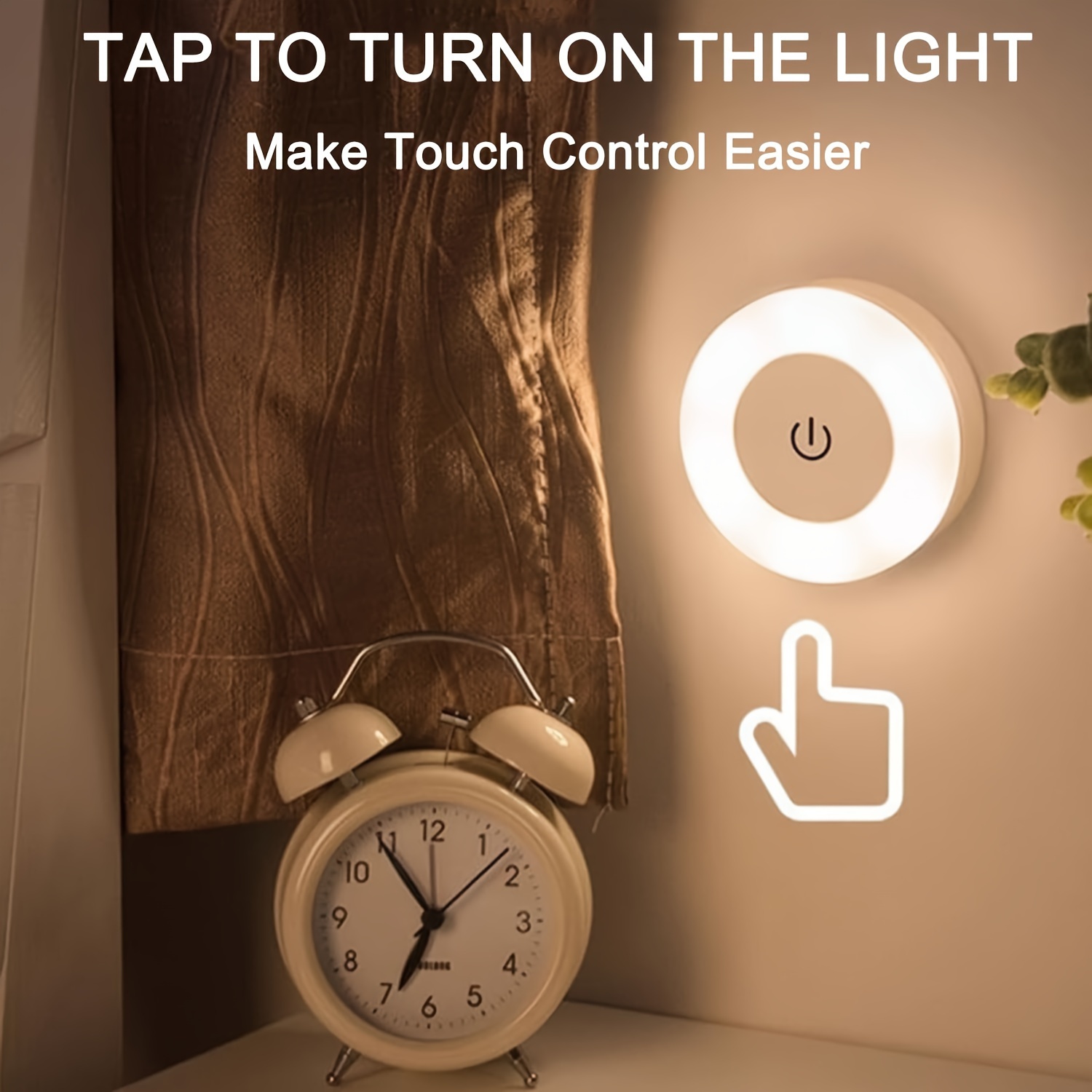 

1pc Led Touch Night Light, Bedroom Decorative Light, Dimmable, Suitable For Aisle, Bedroom, Washroom, Living Room, Wardrobe, Cabinet (warm Light/white Light)