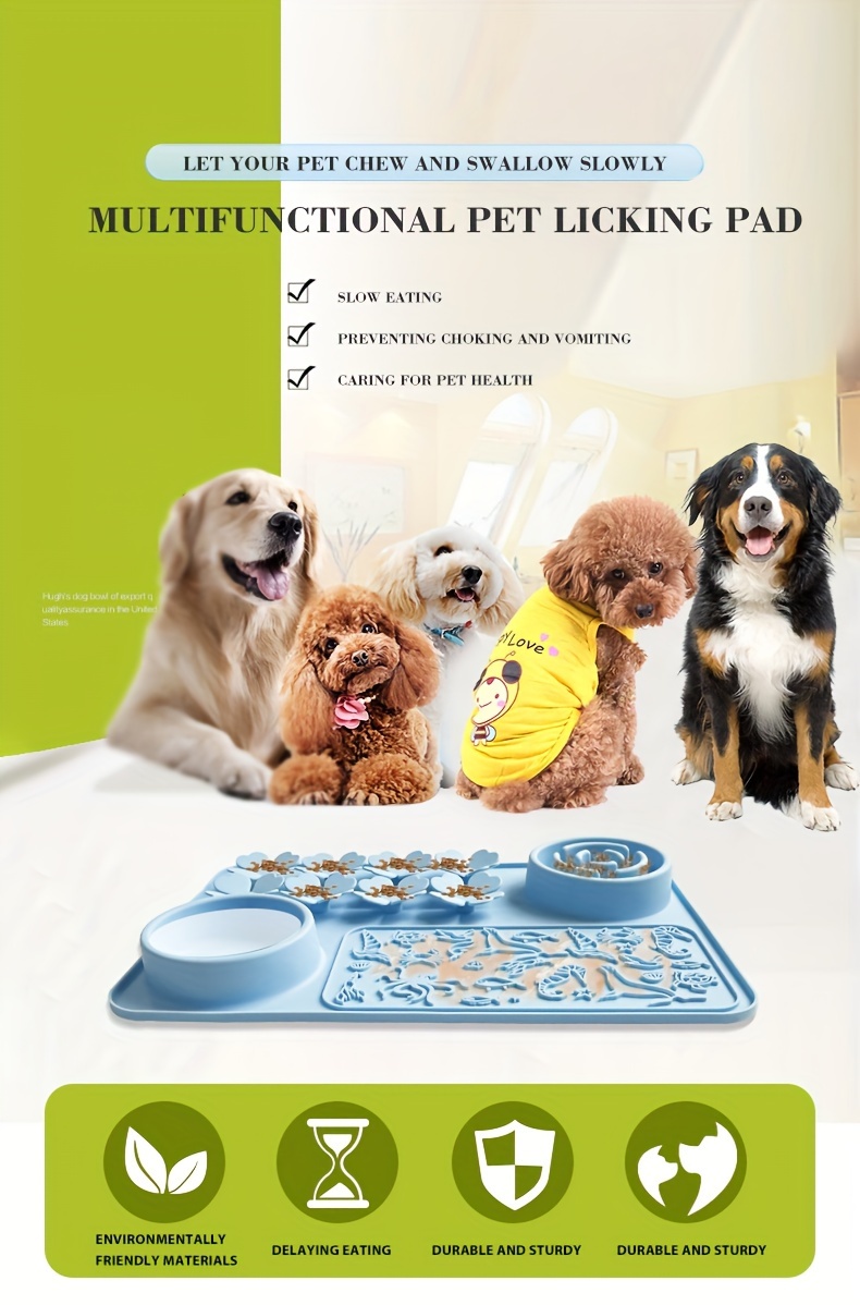 Dog Feeding Mat, Multifunctional Silicone Dog Licking Mat Snuffle Mat With  Suction Cups For Anxiety Relief - Temu