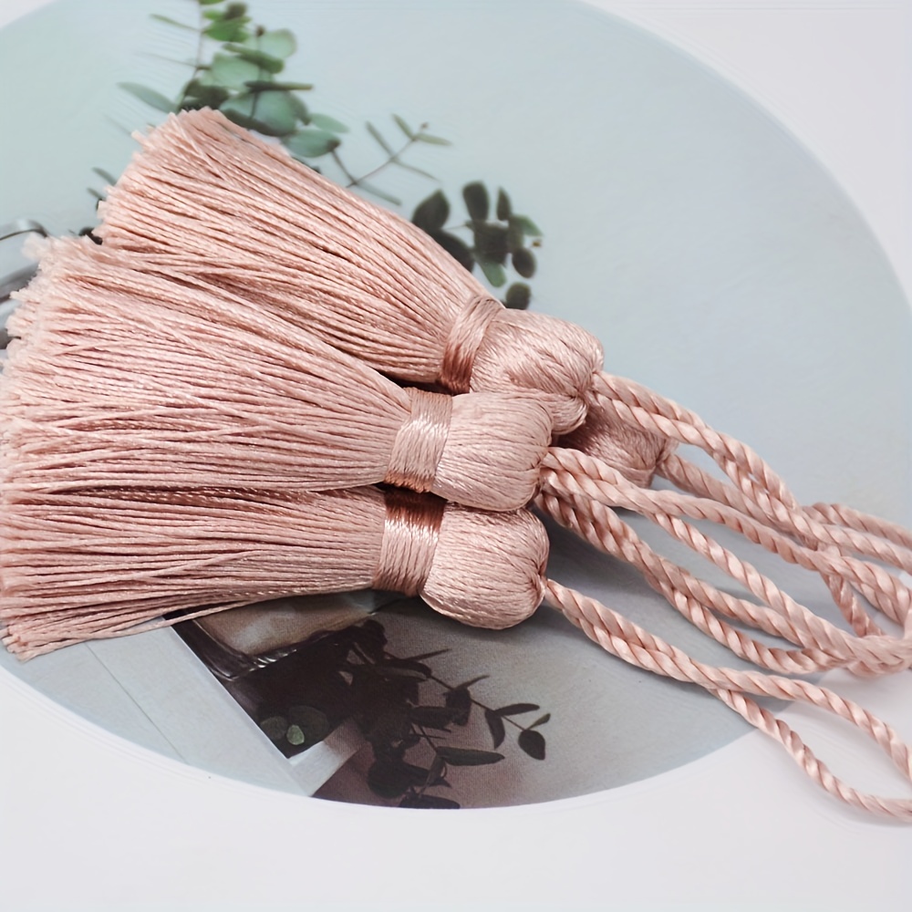 Creatrill 100 Pcs 13cm/5 inch Silky Handmade Soft Craft Mini Tassels with Loops