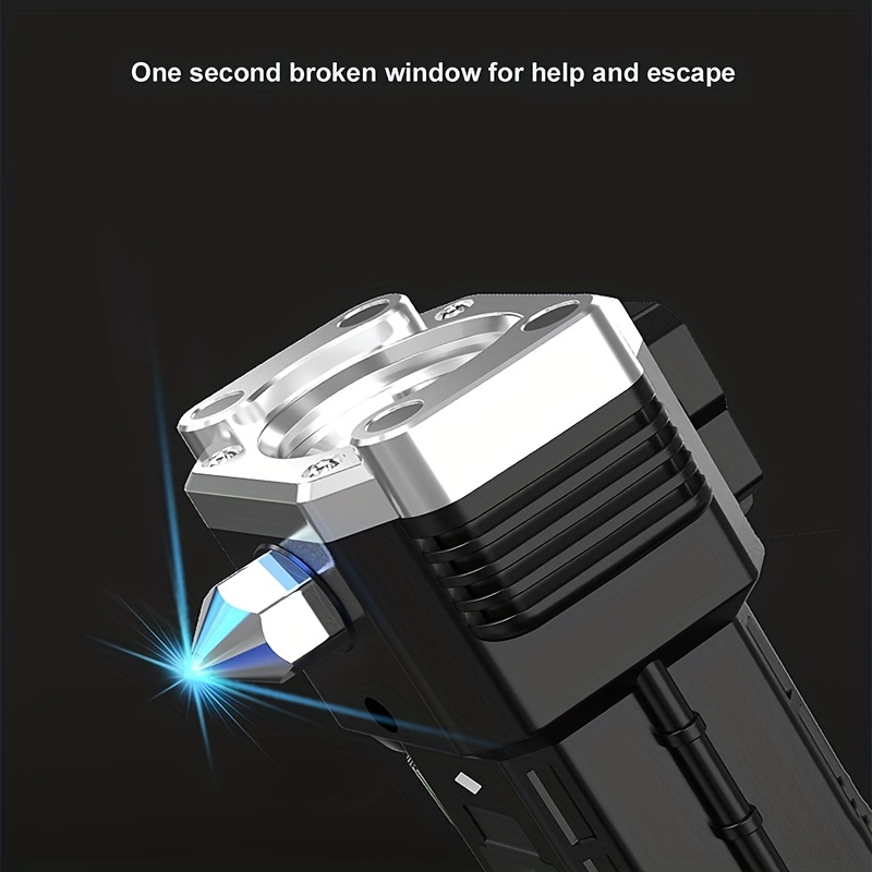stay safe on the road all in 1 emergency escape hammer with window breaker seatbelt cutter mobile power bank led flashlight details 7