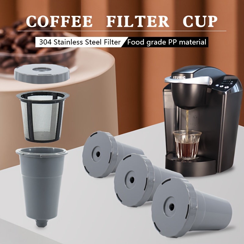 Taza de filtro de café de acero inoxidable, 2.008 in, filtro de filtro de  café de una sola capa, cesta de filtro de café a presión apta para DeLonghi