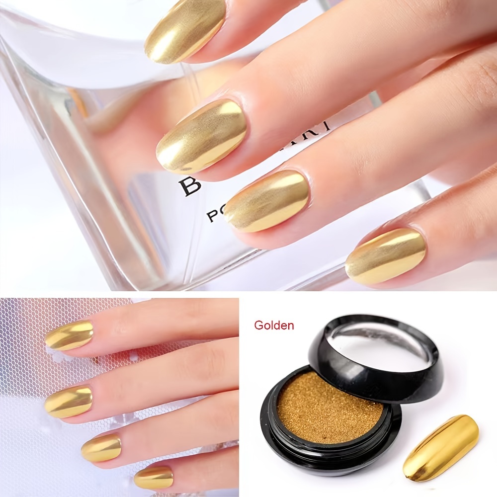 Gold Chrome Nail Powder Mirror Glitter Nail Art Decoration Effect