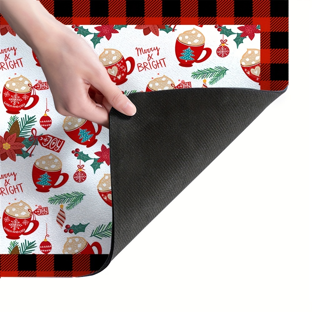 Dish Drying Pad, Kitchen Countertop Absorbent Pad, Red Truck Winter Theme  Washstand Drain Mat, Soft Diatom Mud Faucet Absorbent Mat, Toilet Washstand  Cup Mat, Toilet Anti-water Absorption Mat, Kitchen Accessories, Bathroom  Accessories 