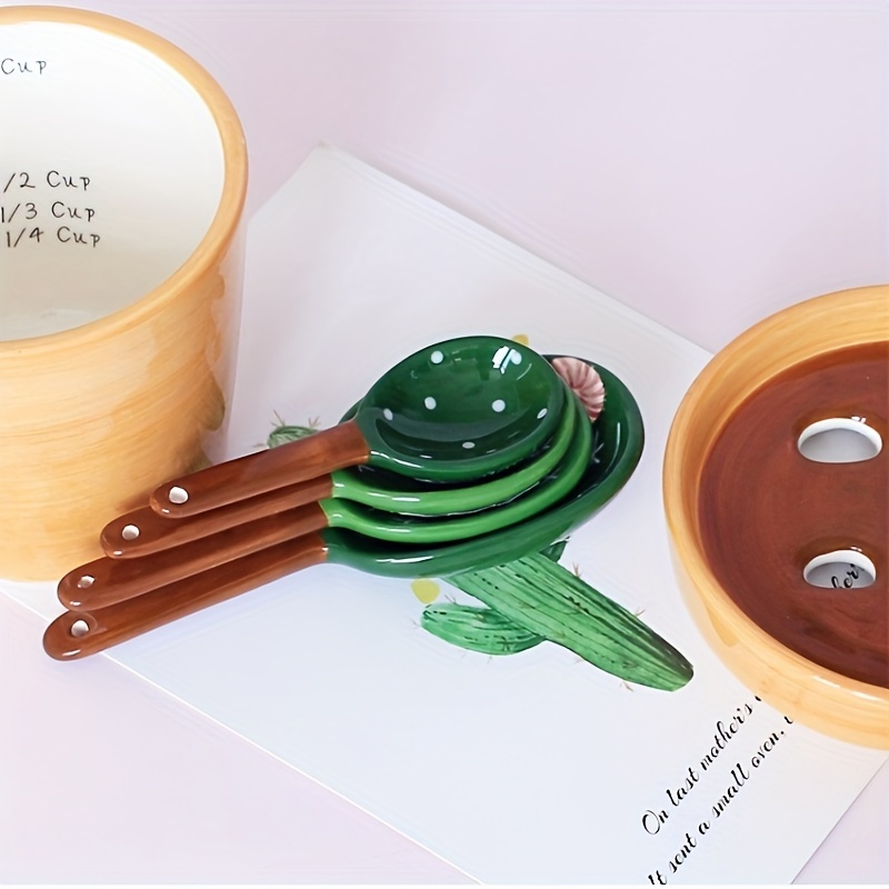 Ceramic Baking Measuring Spoon With Holder, Kawaii Spoon, Flower Shape Milk  Powder Measuring Spoon, Coffee Spoon, Kitchen Gadgets, Chrismas Gifts,  Halloween Gifts, Kitchen Decor - Temu
