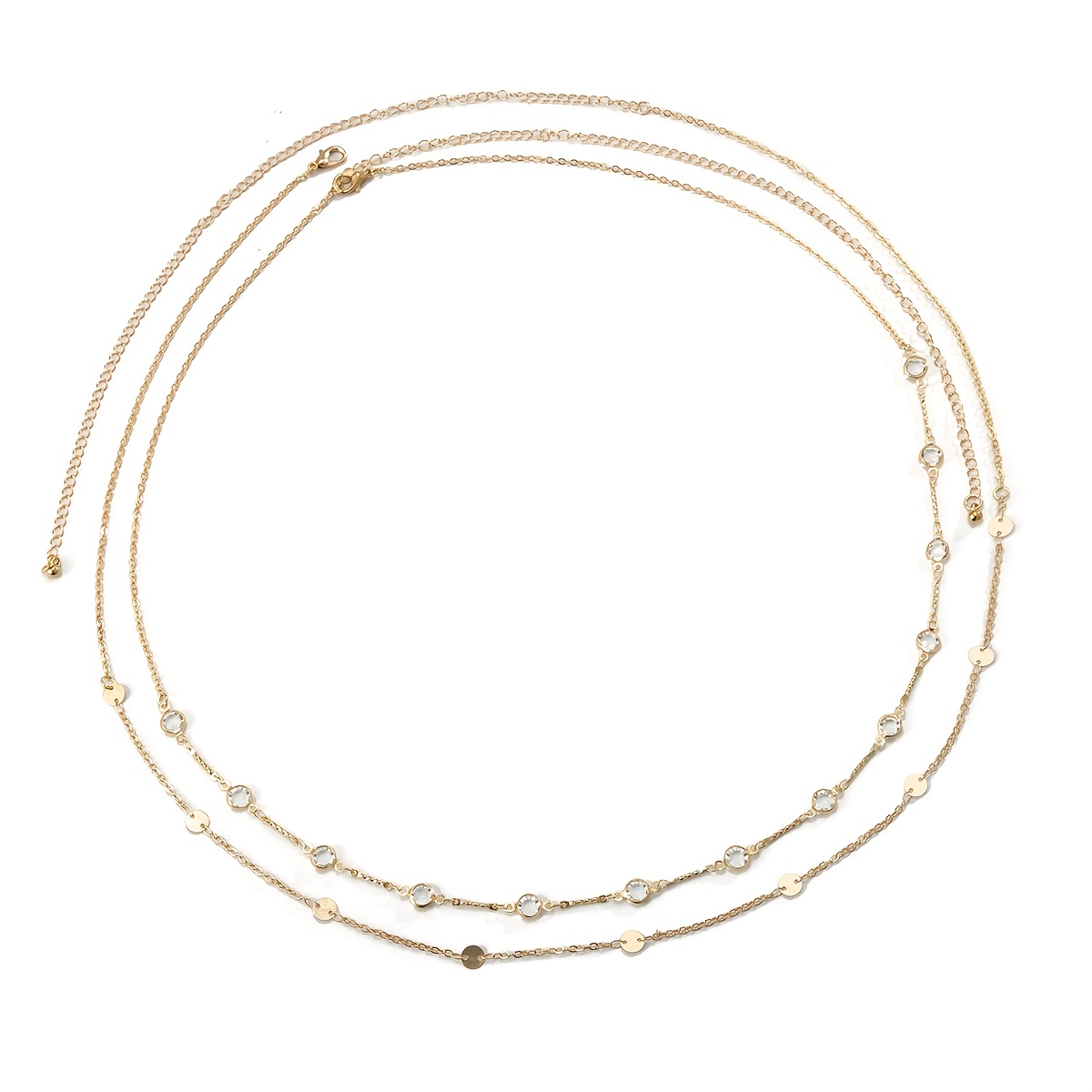 2 Pcs Sequin Waist Chain, Stackable Body Chain for Summer