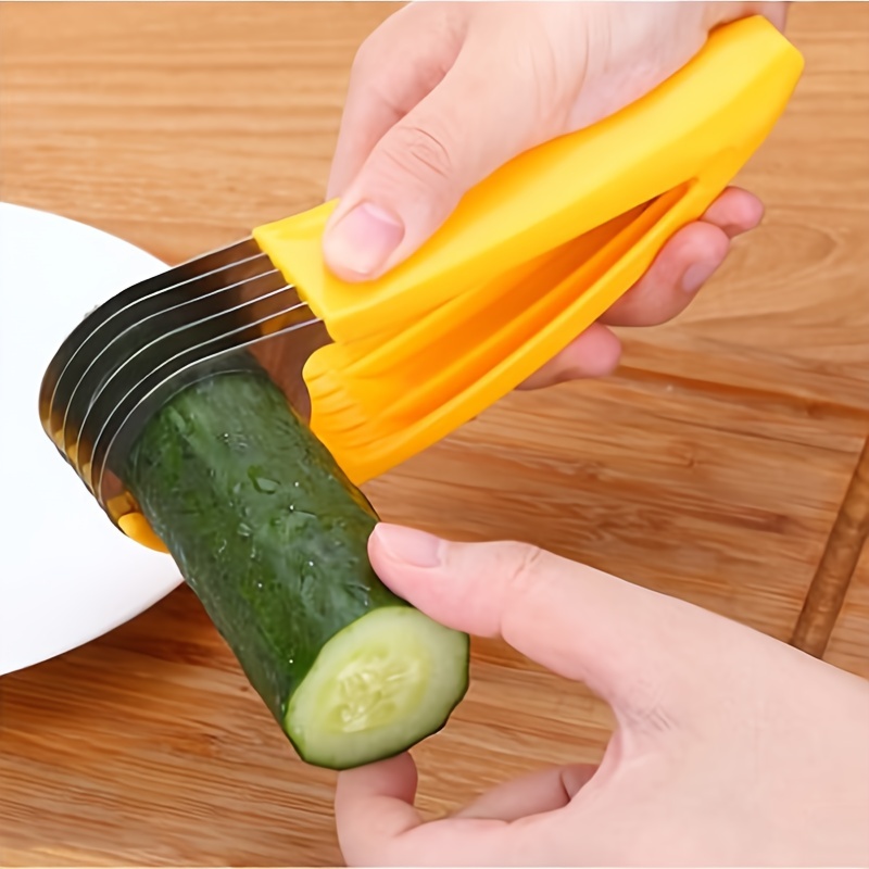 1PC Kitchen Accessories Banana Slicer Fruit Vegetable Sausage Slicer  Stainless Steel Banana Cutter Salad Sundaes Tools Cooking Tools