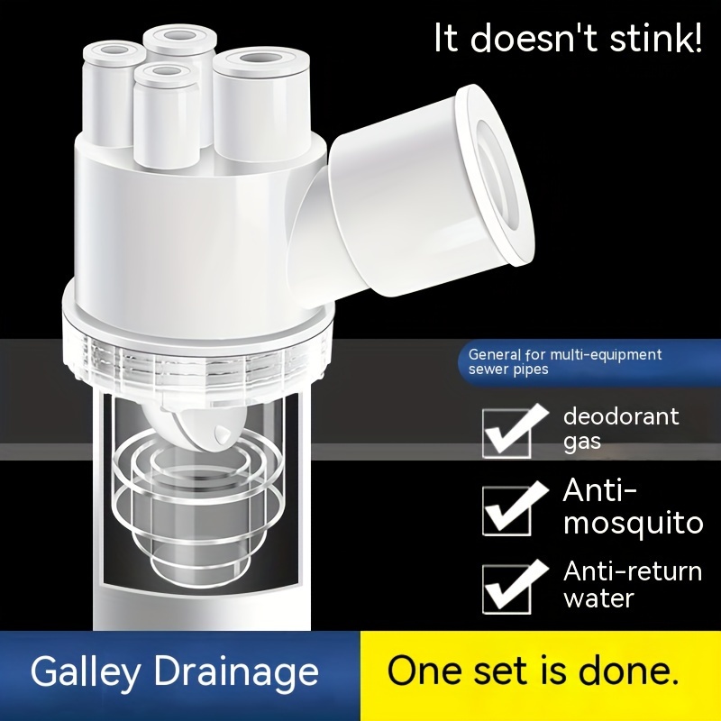 Drainage pipeline anti return odor device kitchen sink anti odor