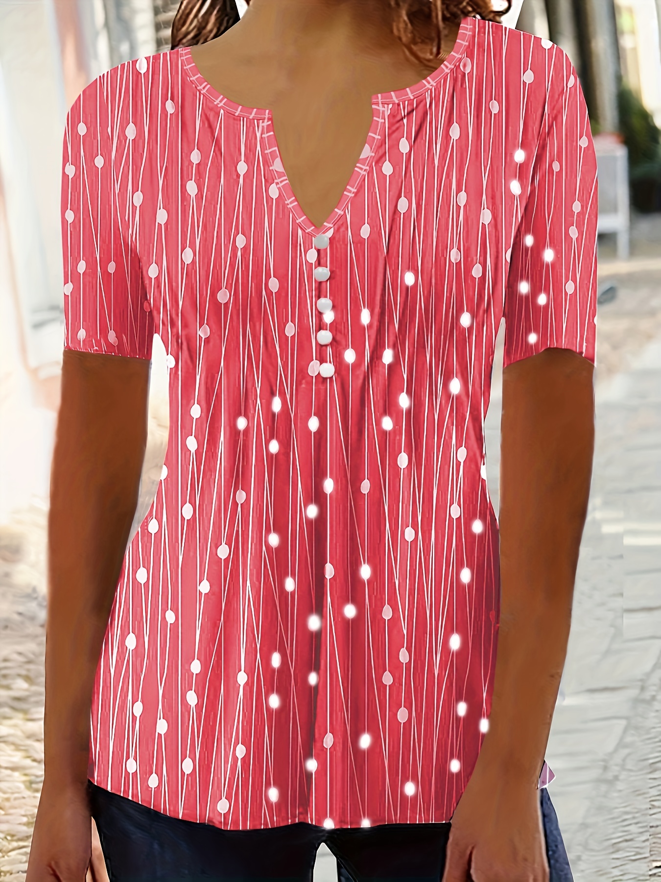 Polka Dot Shirt Women - Temu