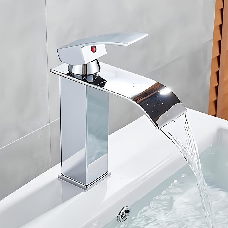 Grifo de baño con luz LED, estilo cascada, un solo mango, grifo negro para  lavabo de baño, sin plomo, para uso comercial o residencial.