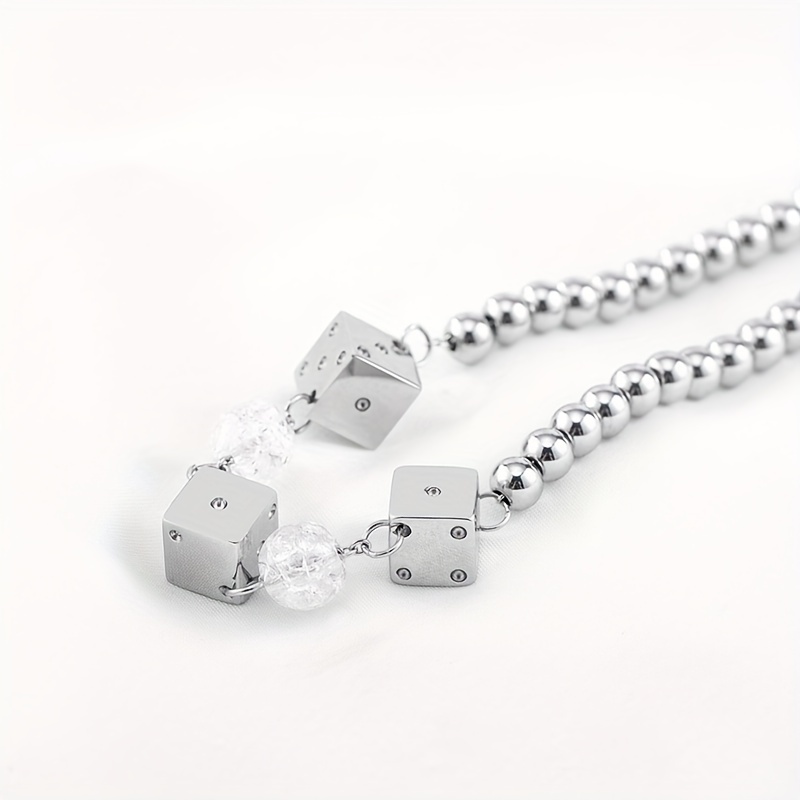 Black & Silver Dice Charm Bracelet