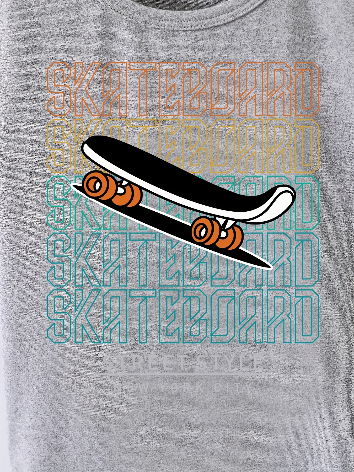 Trendy Skateboard Print T Shirt Tees Kids Boys Casual Short - Temu