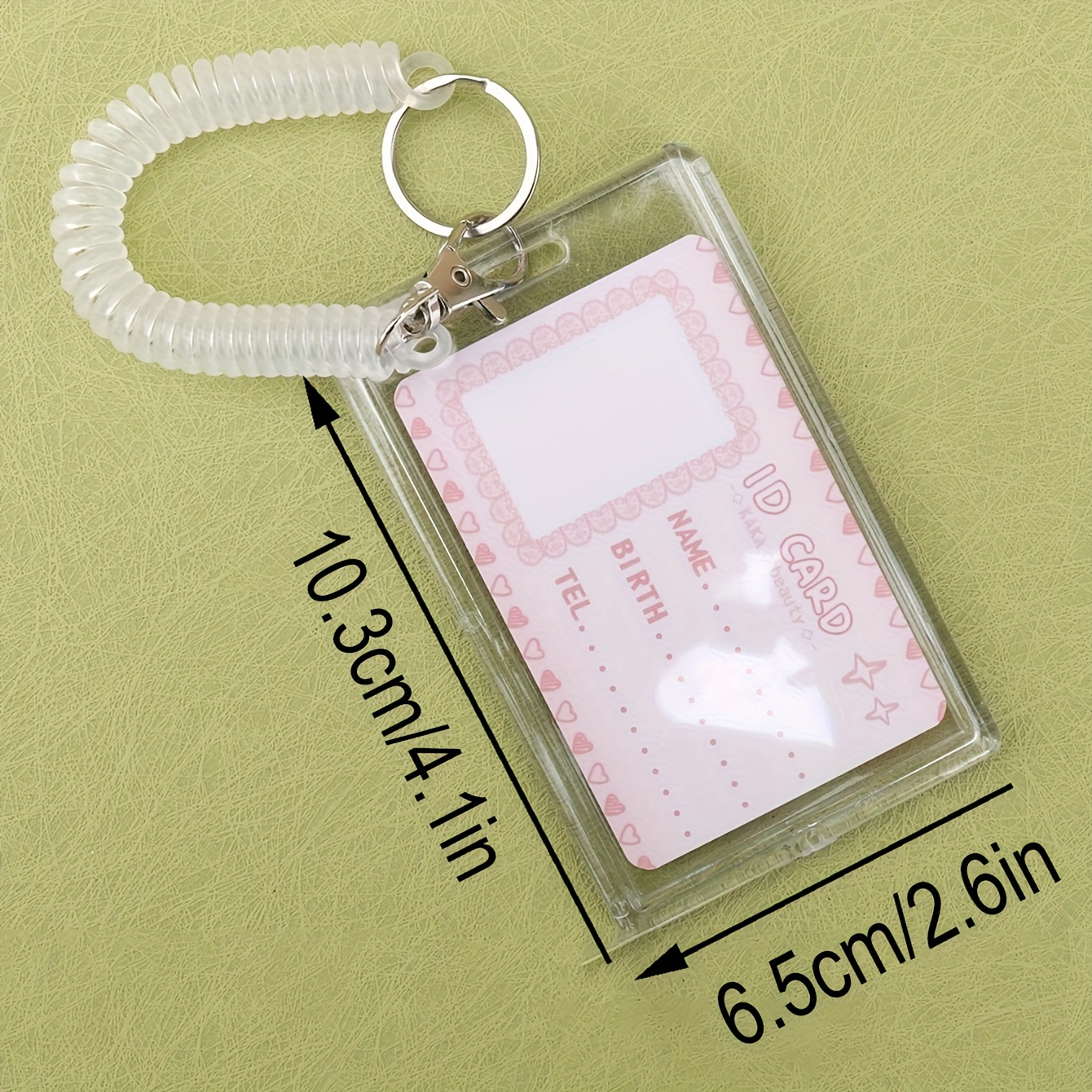 1pc Card Holder & 1pc Keychain, Creative Transparent Acrylic Card Protector for Student ID Card and Meal Card, with Key Ring,one-size