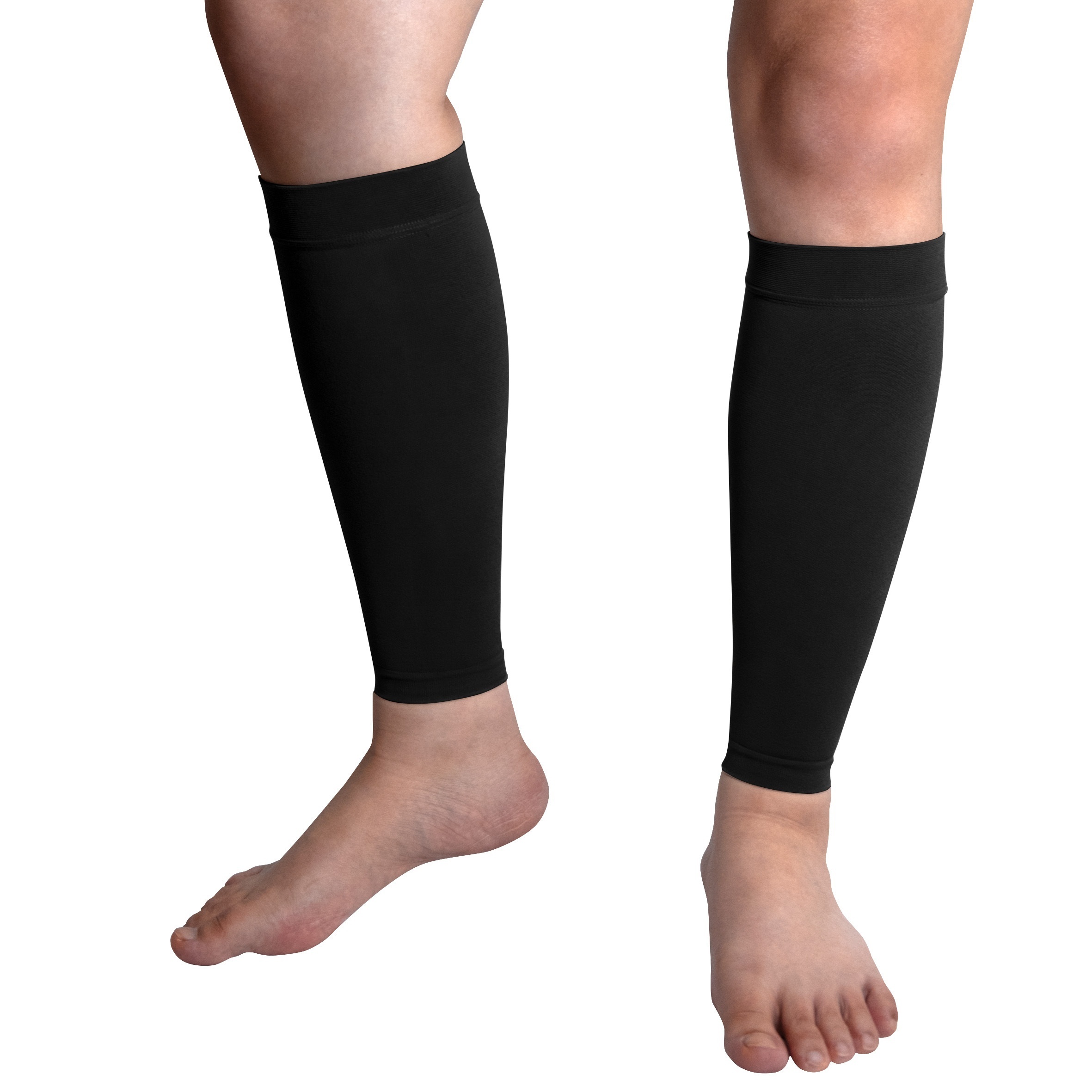 6 Pairs Leg Compression Sleeves Calf Compression Socks for Women Men  Footless Leg Support Brace for Running Cycling Shin Splint Swelling  Varicose Veins Pain Relief (Black and Beige,Small/Medium) Black and Beige  Small/