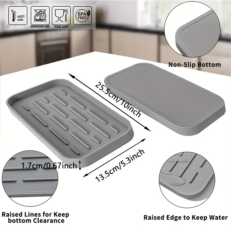 GOOD TO GOOD Silicone Sponge Holder Kitchen Sink Organizer Tray for  Sponges, Soap Dispensers, Scrubbers, and Other Dishwashing Accessories
