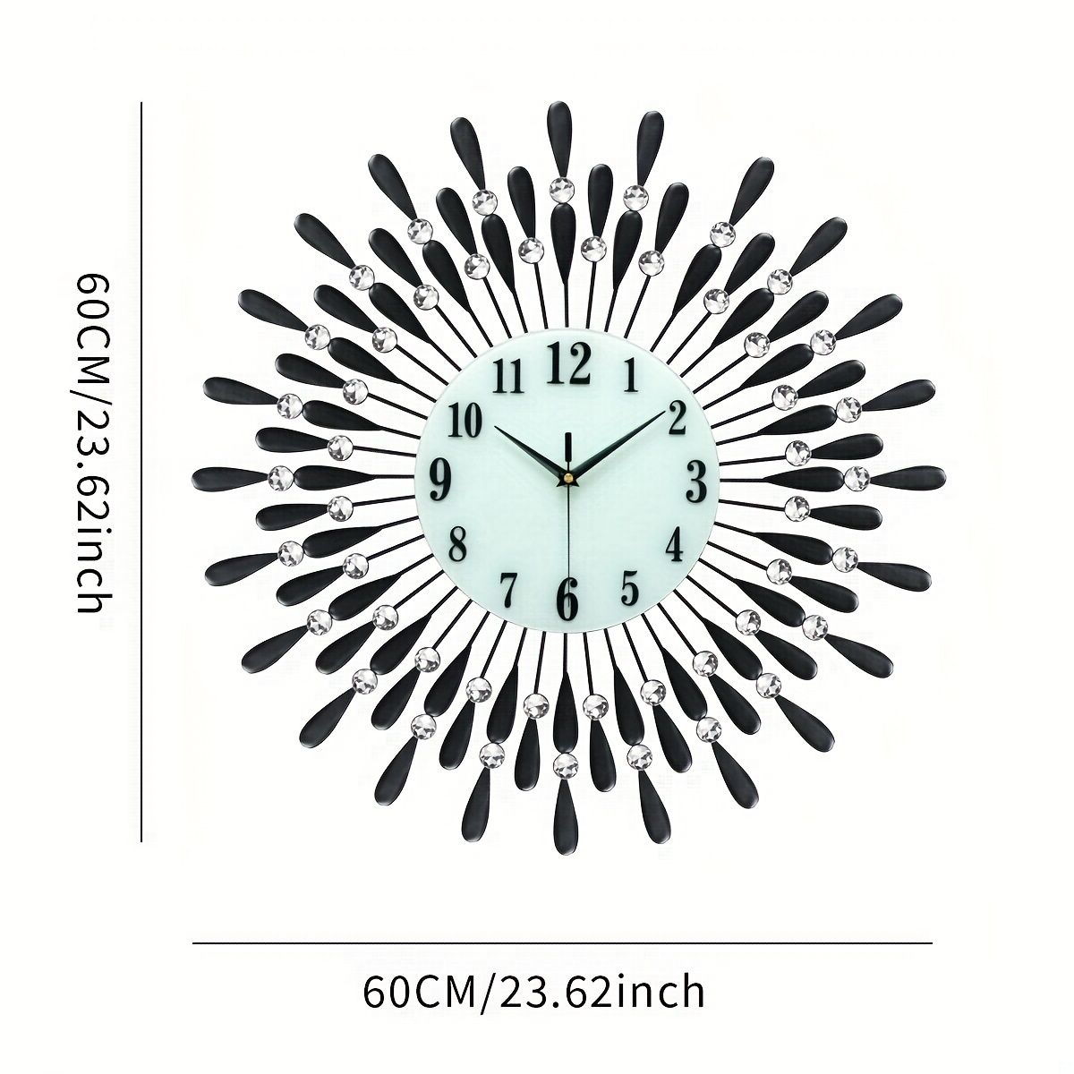 1pc Large Wall Clock Metal Mute No Ticking Large Clock Modern Home Decor  Wall Hanging Clock Living Room Bedroom Dining Room Office 24 Inch 60 Cm, Buy , Save
