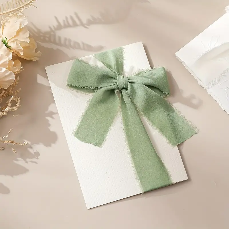 Olive Green Chiffon Ribbon Gift Binding Decoration - Temu