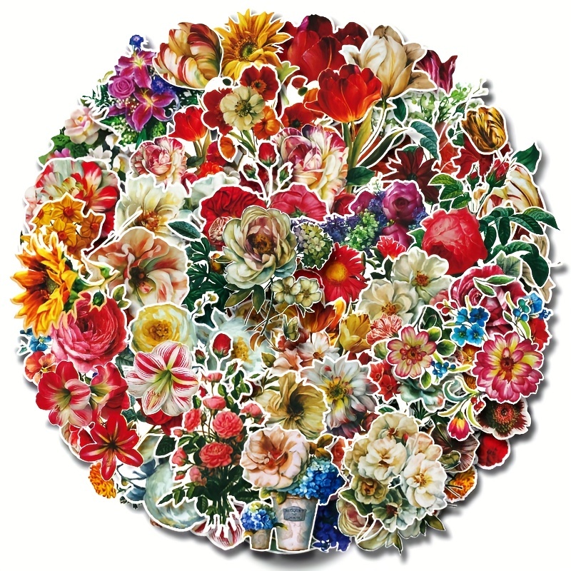 Vintage Flower Botanical Stickers - Perfect For Diy Art Crafts