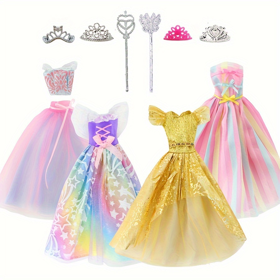 5pcs Robe Soirée Princesse Mariage Longue pour Poupée Barbie