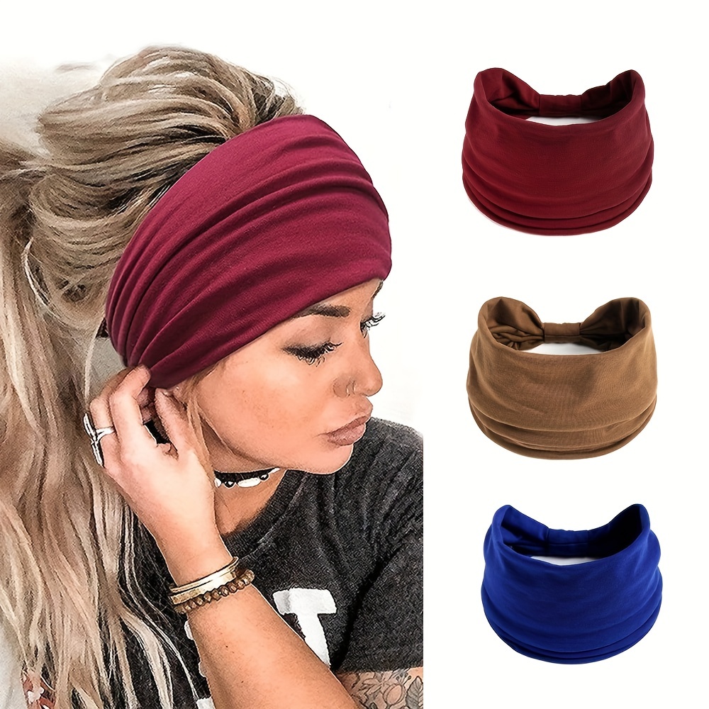 Boho Style Elastic Sports Headband Wide Brim Yoga Headband - Temu