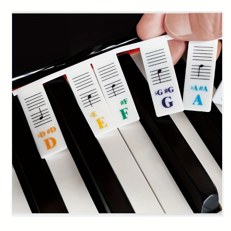 Piano Keyboard Notes Guide Removable Labels With Piano Black - Temu