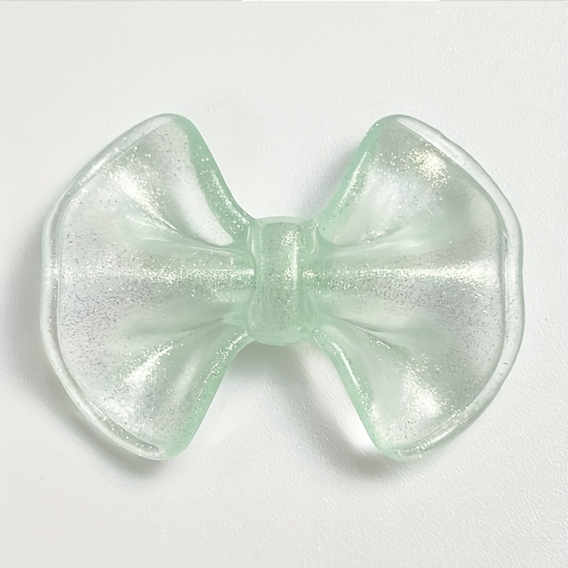 10pcs Luminous Fine Flashing Dumpling Leather Bow Beads for DIY