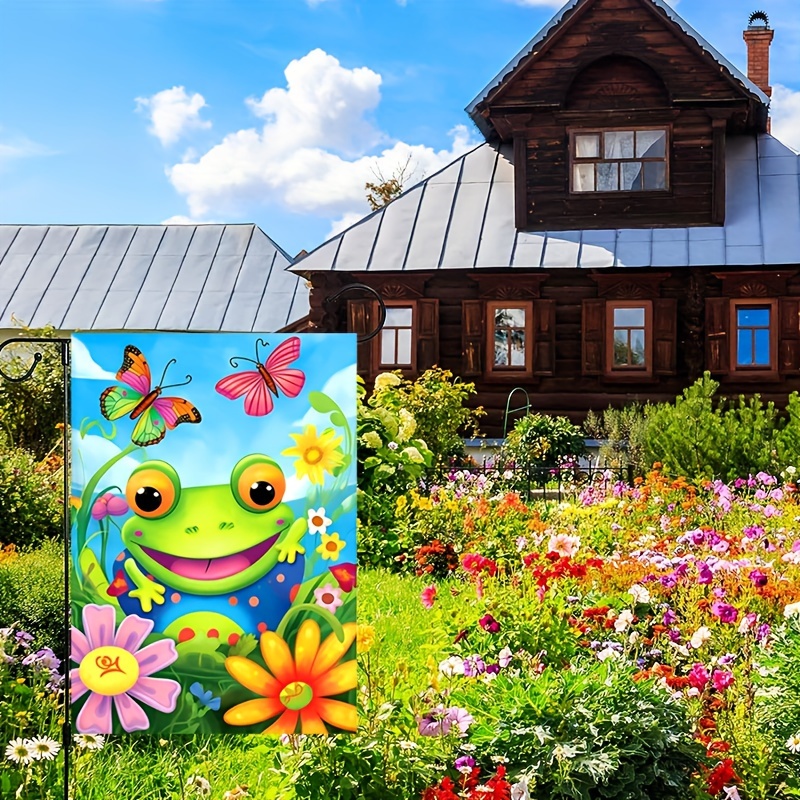 Spring Garden Flag Frog Gift Garden Flag Frog Lover Gift - Temu