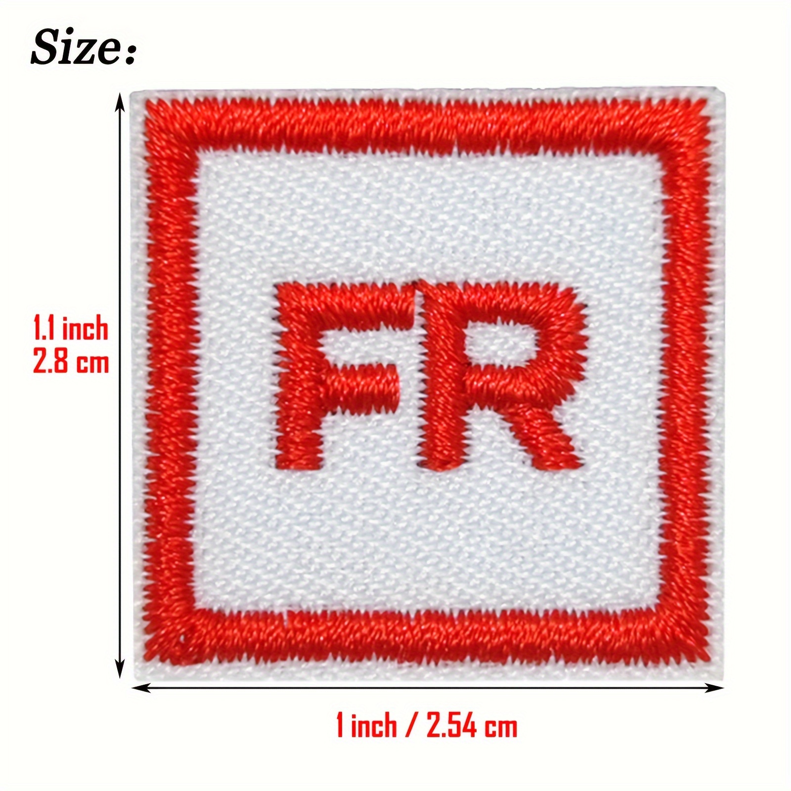 10pcs White And Red FR Embroidered Patches For Men, Iron On Embroidery  Patches For DIY Clothes Backpack