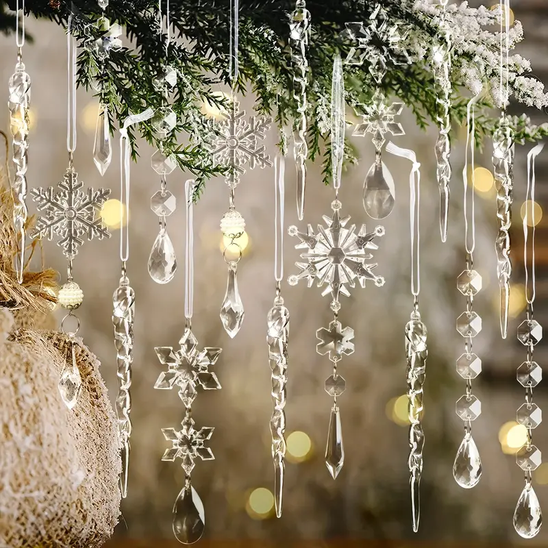 Christmas Tree Decoration Crystal Ornaments Hanging Acrylic - Temu