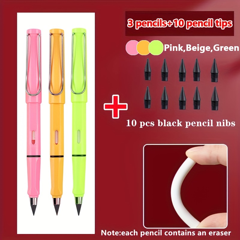 10pcs/pack White Yellow Red Blue Black Colored Pencils Set HB