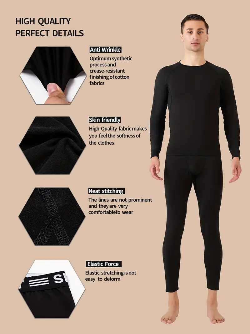Men's Thermal Wear Set Warm Base Layers Winter Long Sleeve - Temu Canada