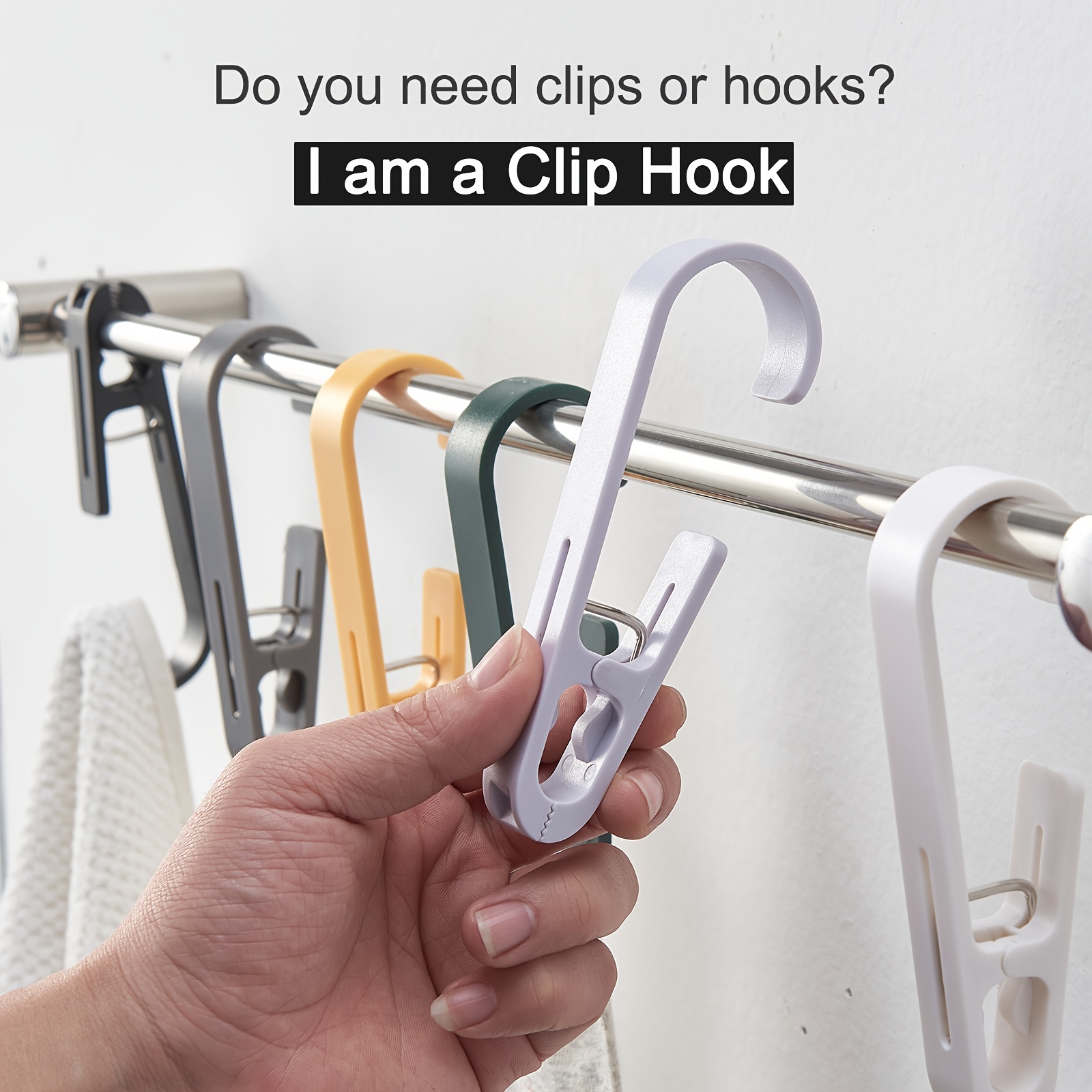 Portable Clothespin Hook Multi Function Wind Proof Clothes - Temu