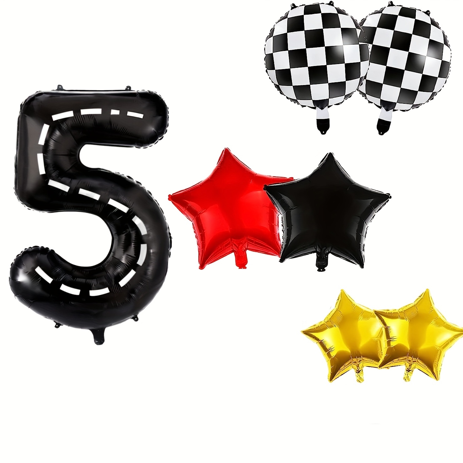  5 Balloon, Black Number Balloon 40 Inch, Black and