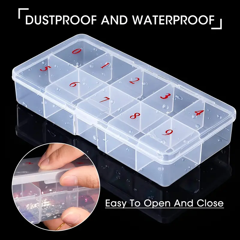 10-section Clear Plastic Nail Tip Storage Organizer - Keep Your False Nails  And Accessories Tidy And Easy To Find - Temu Republic of Korea