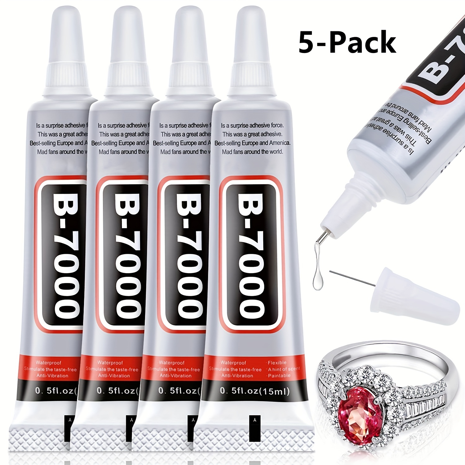 E8000 Craft Glue for Jewelry Making, Multi-Function B-7000 Super Adhesive  Glues Liquid Fusion for Rhinestones, Shoes, Fabric, Stone Wood Glass Cell  Phones with Dotting Pens and Tweezers(2 X 50ML) : Arts, Crafts & Sewing 