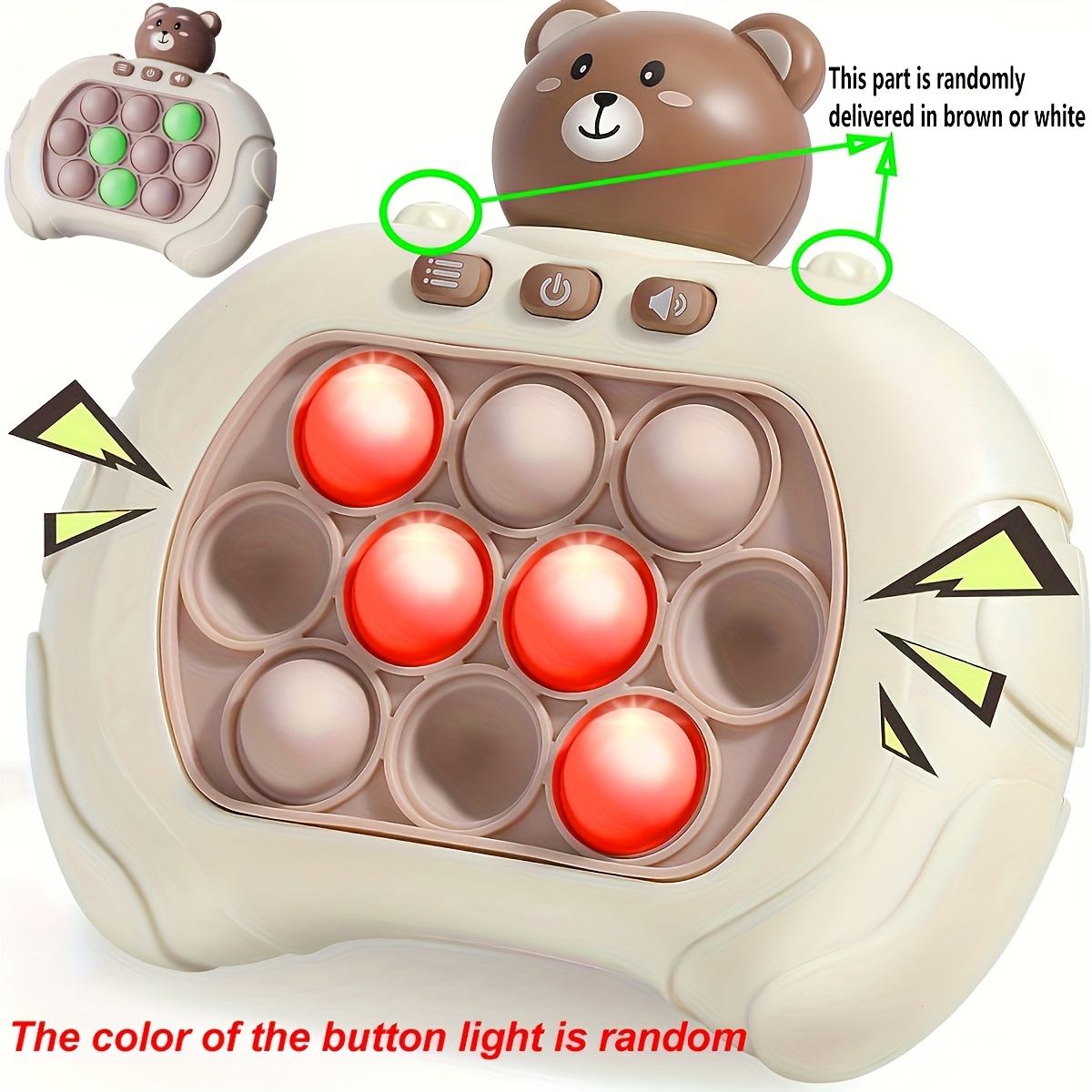 Pop Game Light Quick Push Game Pop Electronic Fidget Console Lights Bubble  Pro Anti-Stress Toy