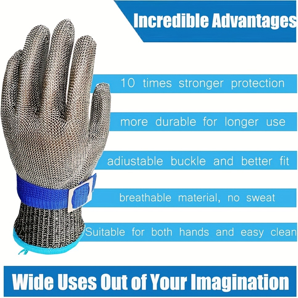 Stainless Steel Wire Gloves Anti-cut Cut-resistant Woven Safety Working Gloves  Cutting Fish-killing Metal Iron Kitchen Gloves