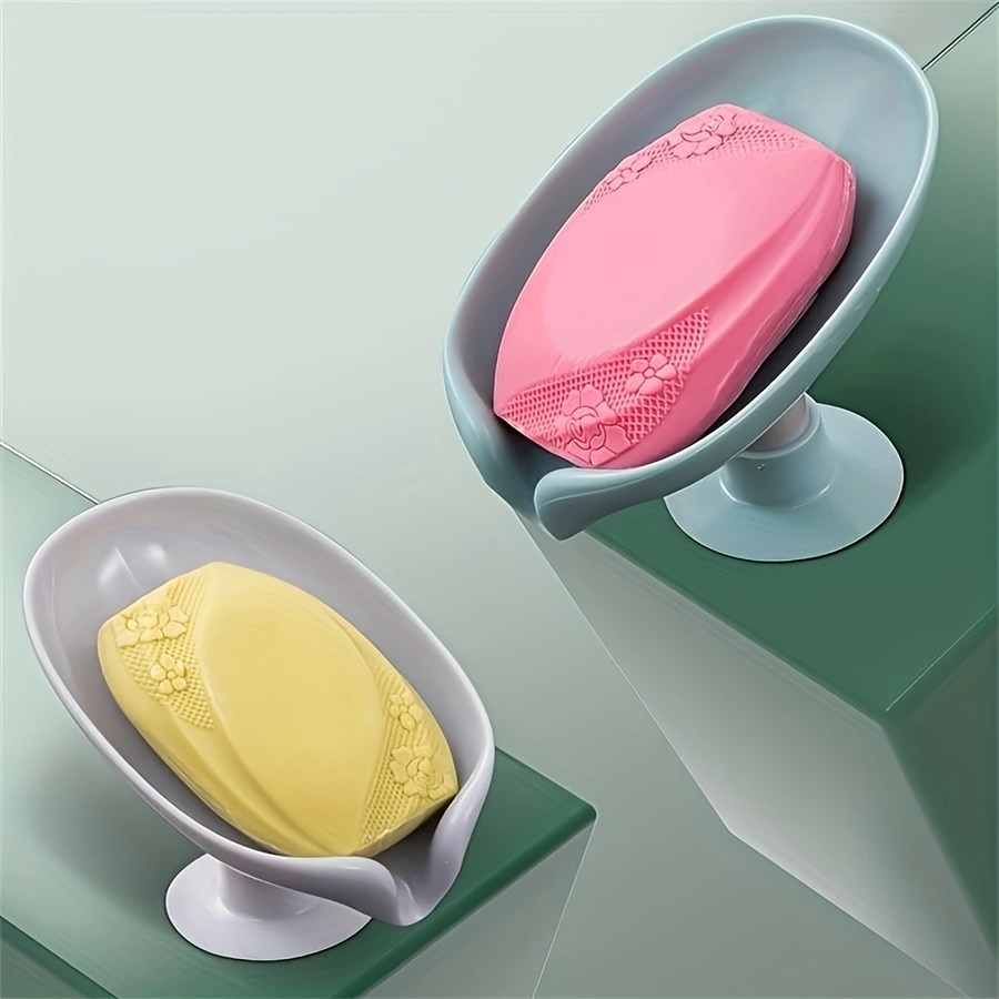 2pcs Leaf Shape Soap Box Drain Soap Holder Bathroom Accessories