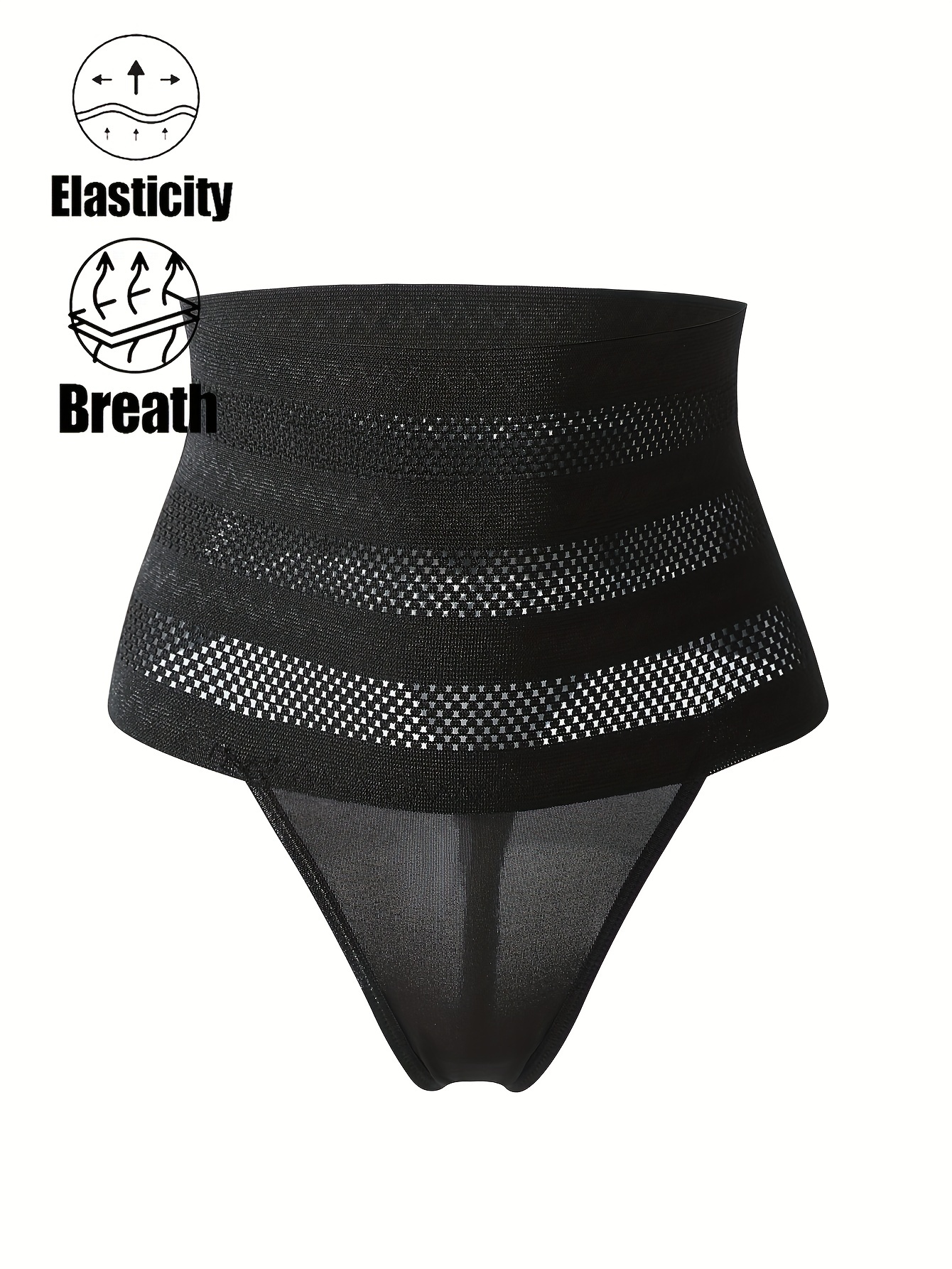 Tummy Control Shapewear Thong For Women High Waisted Slimming Underwear  Seamless Body Shaper Panties Girdle (C# Black