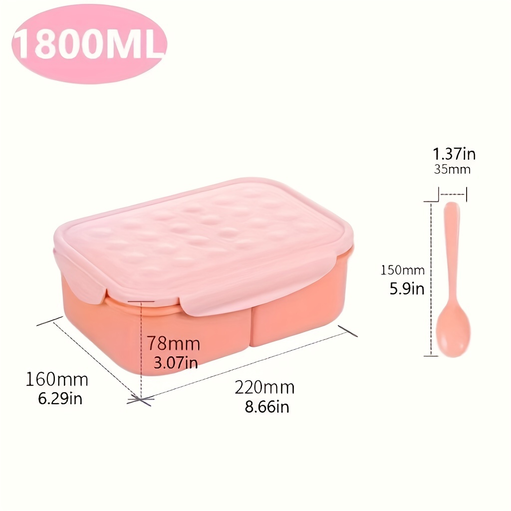 1800ML Antibacterial Bento Box Lunch Containers for Kids Adults 3