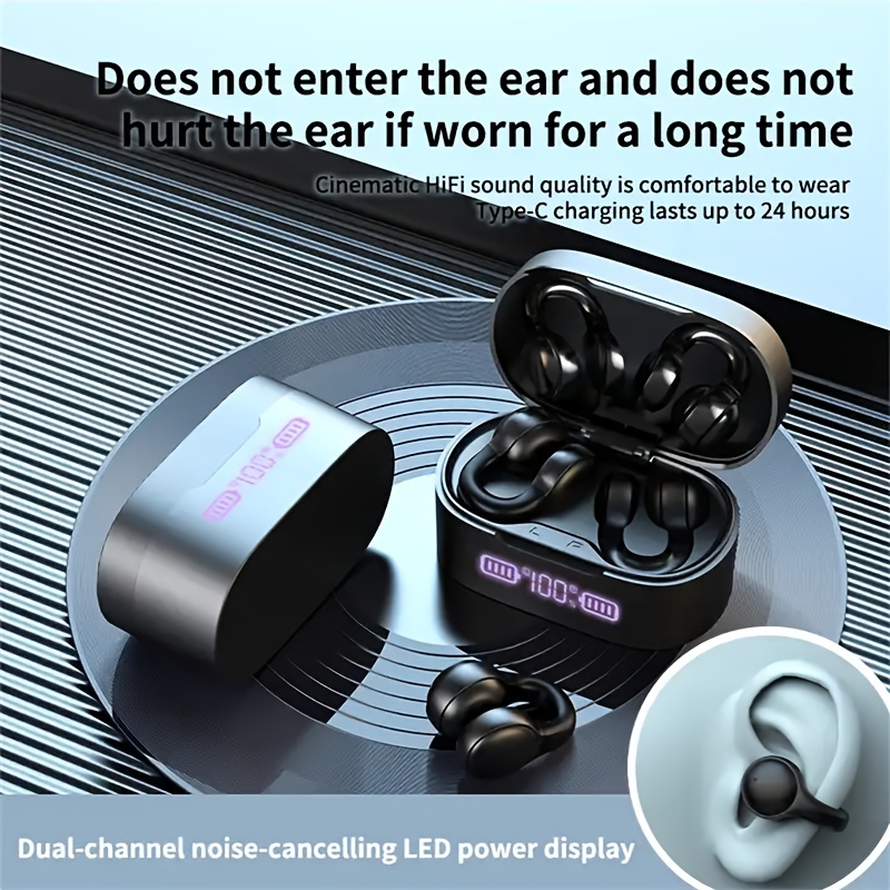 True Wireless Earbuds AM-TW01 AMBIE, Bluetooth Ear Clips (Black) 