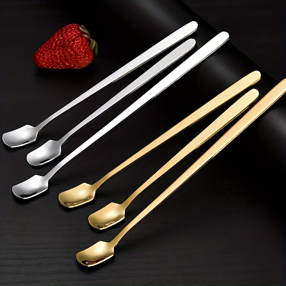 Tohuu Coffee Spoon Square Head Stainless Steel Soup Spoons Ice