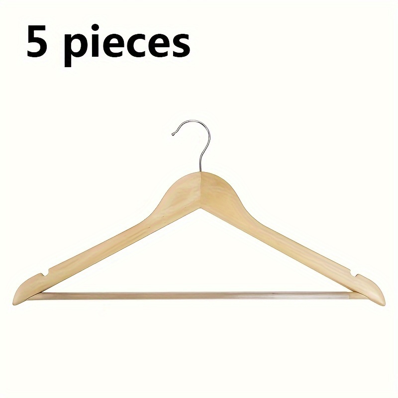 Non-slip Wooden Clothes Hangers Withe Grooves, Solid Wood Drying