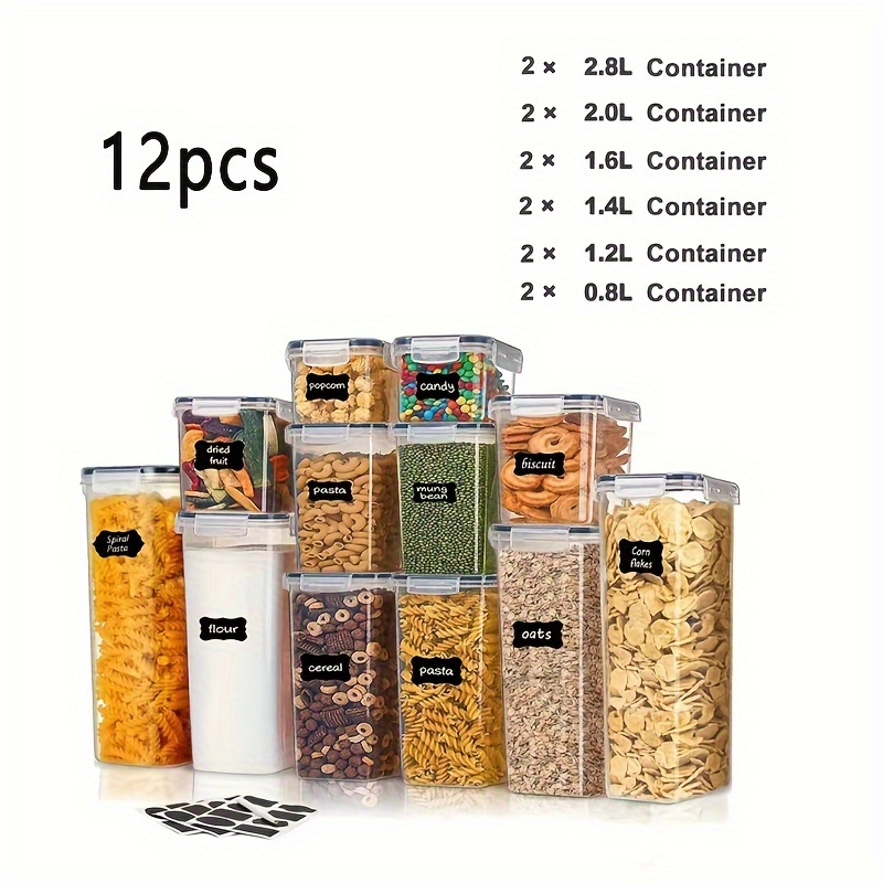 6 Pcs Boîte de Conservation Alimentaire Boîtes de Rangement Pour Céréales  Sans BPA 1.6L